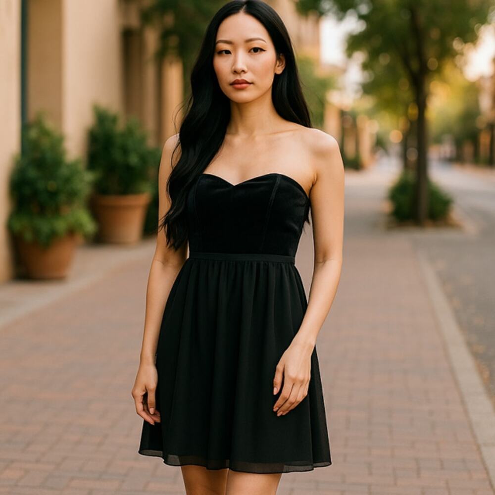 LIMITED EDITION BLACK STRAPLESS DRESS SIZE 6 - Picture 6 of 6